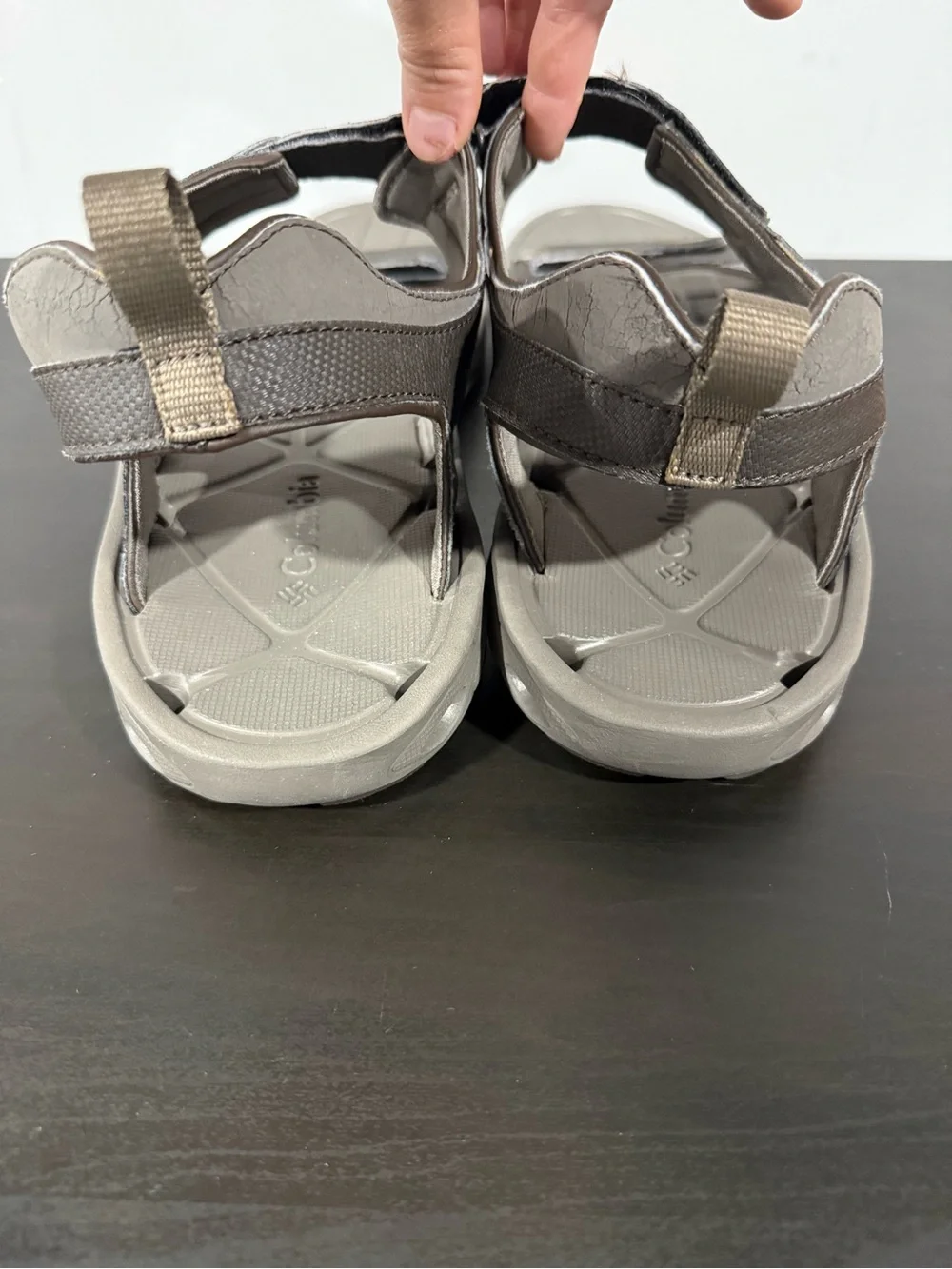 Columbia Gray and Tan Outdoor Adjustable Sandals